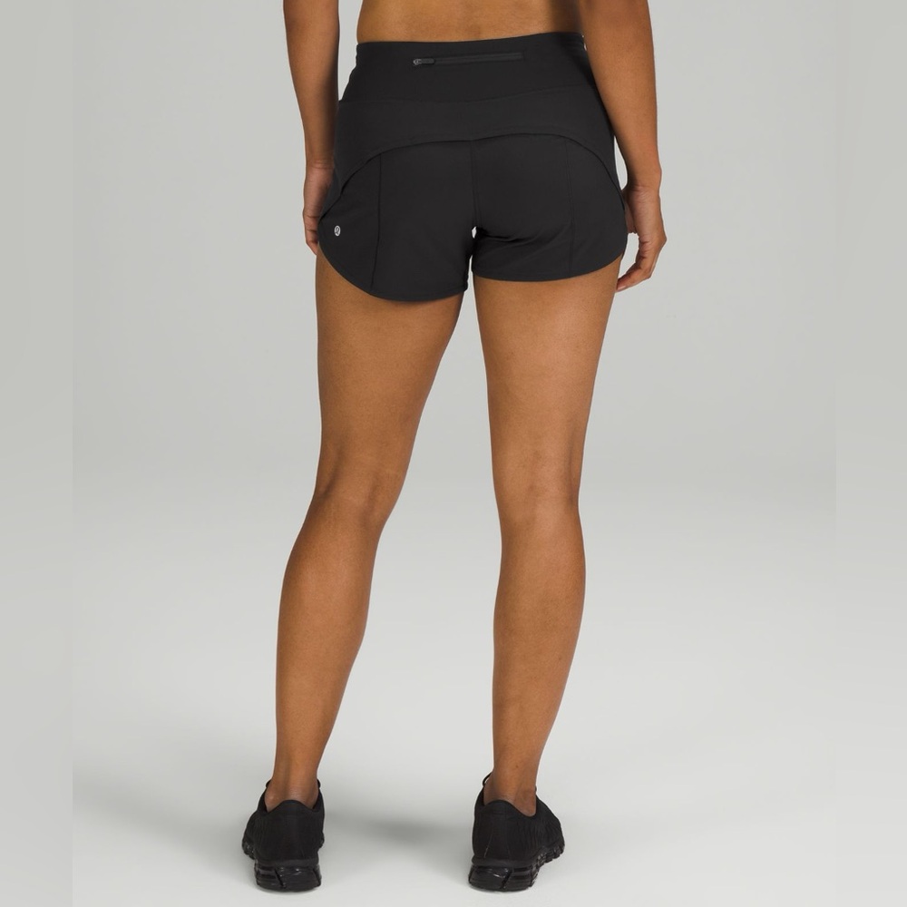 Speed Up Mid-Rise Lined Short 4" / Black / Size: 12